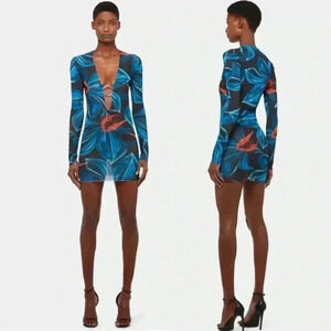 Louisa Ballou Helios Double Layer Mesh Dress Night Blooming Flower Size Medium